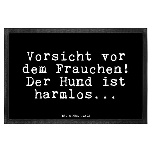 Mr. & Mrs. Panda 40 x 60 cm Fußmatte Vorsicht vor dem Frauchen!... - Geschenk, Frauen, Hund,...