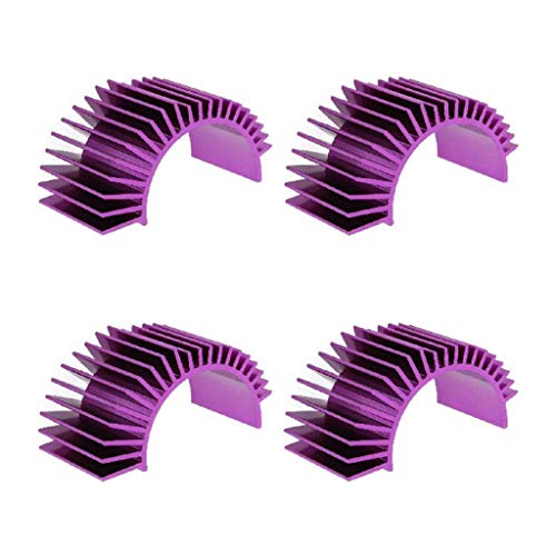 YQBOOM (4-Pack) Aluminum Electric Engine Motor Heatsink Fins Cooling for RC 540 550 Size Brushed Brushless RC Car Accessories (Violet)