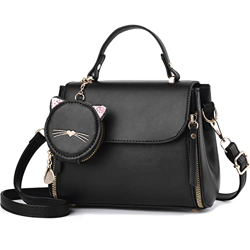 I IHAYNER Fashion Purses and Handbags for Women Top Handle Bag Girls Small Crossbody Shoulder Bag for Ladies with Kitty Purse