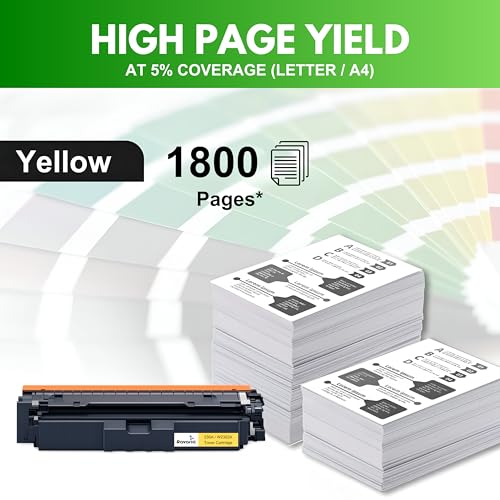 Image of 230A Compatible Toner Cartridges (with New Chip) for HP W2302A Replacement for HP Color Pro 4203dn 4203dw 4303dw 4303fdw Printer (230A Toner Yellow (W2302A)