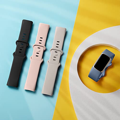 CeMiKa 4Pack Soft Silicone Sport Bands Compatible With Fitbit Charge 5/6, Breathable Waterproof Adjustable Wristband, Small Large - Image 2