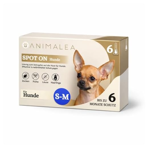 Spot On für kleine Hunde (bis 15kg) - [6 Monate Floh- und Zeckenschutz] für Hunde 6x2ml – Zeckenmittel für Hunde mit natürlichen Inhaltsstoffen– Effektiver Zeckenschutz Hund