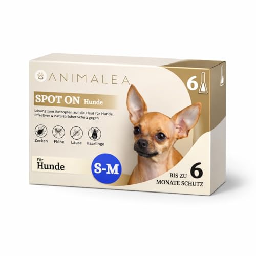 Spot On für kleine Hunde (bis 15kg) - [6 Monate Floh- und Zeckenschutz] für Hunde 6x2ml Zeckenmittel für Hunde mit natürlichen Inhaltsstoffen Effektiver Zeckenschutz Hund