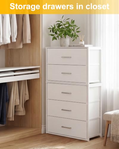 Image of Fixwal Closet Drawers for Clothes, 2 Pack, 5 Drawers Stackable, 21.2 inch Wide