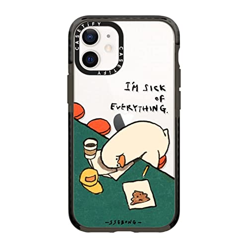 CASETiFY �C���p�N�g�P�[�X iPhone 12 Mini - I'm Sick Of Everything By SSEBONG - �N���A �u���b�N