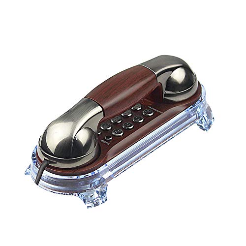 Antique Telephone, Retro Digital Vintage Corded Phone Landline Fashion Trimline Classic European Telephones Not Wall Mounted with Blue Backlight Metal Buttons for Home Kitchen Hotel Office Bronze