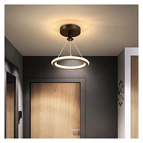Lustres plafond moderne 19W suspension noire et dorée dimmable de 20cm pour entrée
