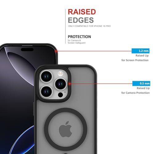 Image of for iPhone Case 16 Pro, [Anti-Yellowing Technology] [Military Grade Drop Protection] Shockproof Slim Hybrid Phone Case for iPhone 16 Pro - Carbon Black