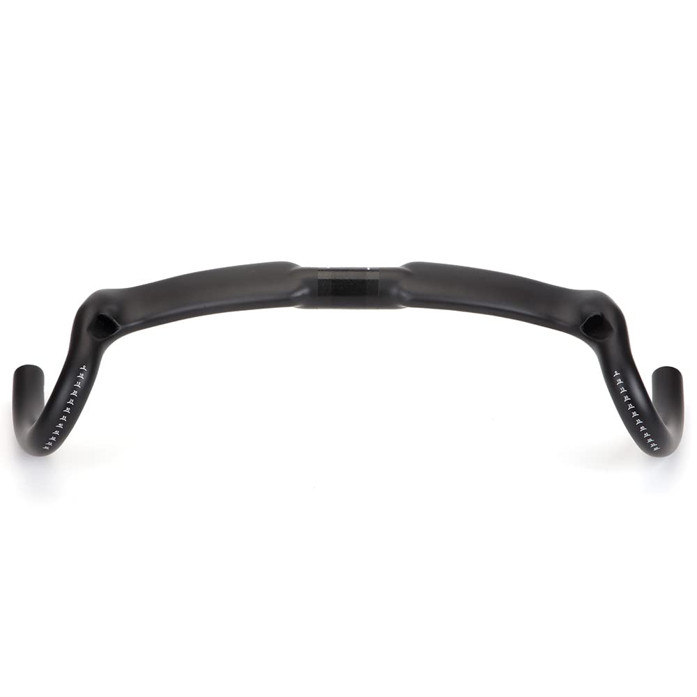 Manillar de carbono for bicicleta de carretera, manillar de bicicleta de carretera de ciclocross con gran llamarada, manillar de fibra de carbono de 370/390/410mm(390MM)