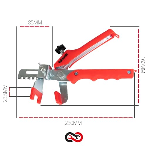 TekTools Tile Levelling Wedge Pliers, Tile Levelling Installation Tool (Red) for Wall Floor, Ceramic - Image 2