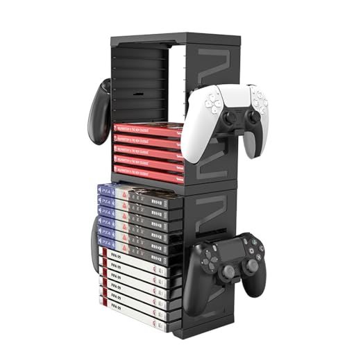 🎮【Facile da montare】 Questo supporto a torre per lo stoccaggio dei giochi è facile da montare e smontare, non richiede attrezzi, la combinazione delle singole parti può essere messa insieme come blocchi di costruzione.