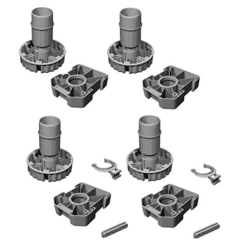 Preisvergleich Produktbild Gedotec Möbelfüße Küchen-Unterschrank Sockelfüße höhen-verstellbar Kunststoff schwarz / Stellfuß mit Höhe 100 mm / KOMPLETT SET / Verstellfüße 500 kg Tragkraft / 4er Set - Schrank-Füße für Möbel