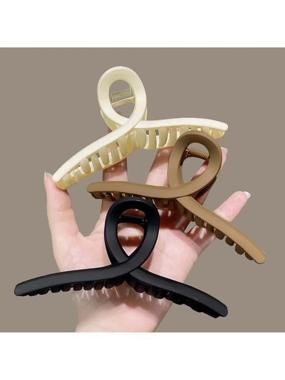 Image of BAKEFY -6 Pcs Claw Clips, Multi-Shapes Hair Clips for Women Girls, Non-Slip Large Small Medium Jaw Claw Clips for Thick Thin Curly Hair Accessories