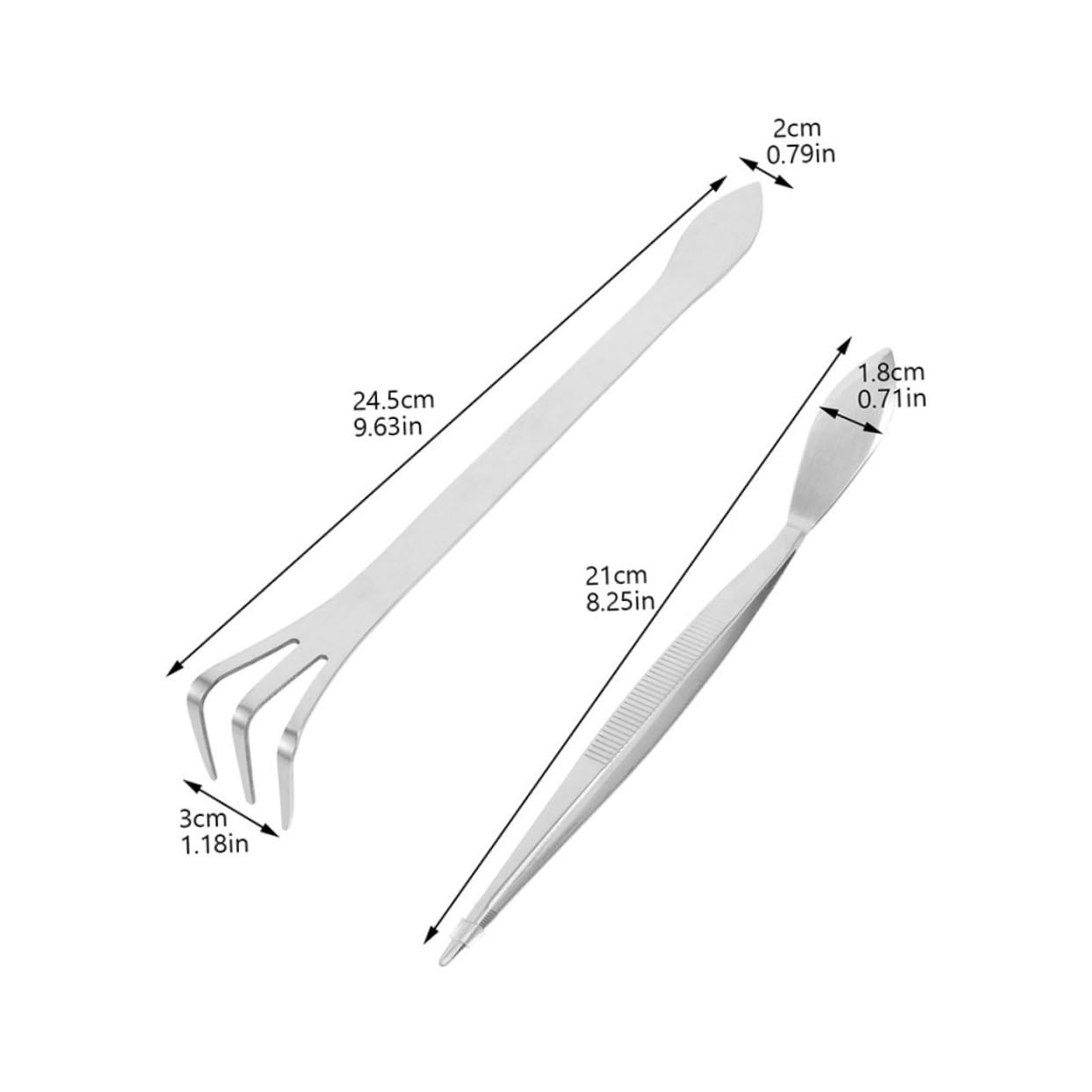 HANABASS Bonsai Tools Set 4pcs Stainless Steel Tweezers Spatula Bonsai Root Hook Gardening Picks Ideal for Succulent Care