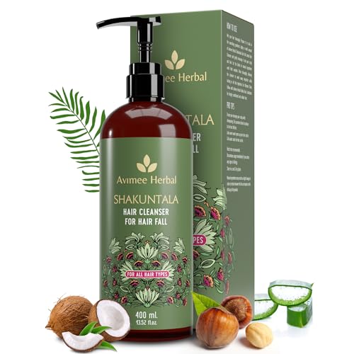 Avimee Herbal Shakuntala Hair Cleanser Shampoo For Hair Fall Control | With Keratin Protein & Nansyl | For Strong and Shiny Hair | Sulphate & Paraben Free For Men and Women | 400 mL