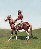 ZHAOSHAN Pinturas Famosas Impresión Póster Arte de Graffiti Comanche Brave Fort Reno di Frederic Remington para Decoración de Paredes 60x90cm
