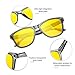 KANASTAL Night Vision Glasses for Men Women Nighttime Driving Glasses Anti Glare and Anti Bluelight Non-polarized Yellow Lens Sunglasses Classic Fashion Square Design
