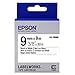 Epson LabelWorks Standard LK (Replaces LC) Tape Cartridge ~3/8" Black on White (LK-3WBN) - for use with LabelWorks LW-300, LW-400, LW-600P and LW-700 Label Printers