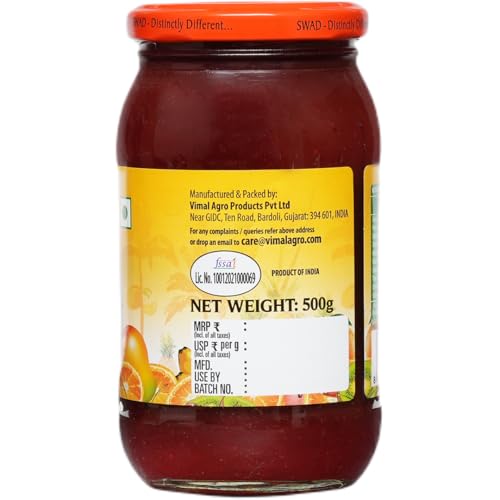 Image of SWAD Delicious Mixed Fruit Jam / Natural Real Fruit Ingredients / Sweet and Tangy Mixed Fruit - 500 Gm