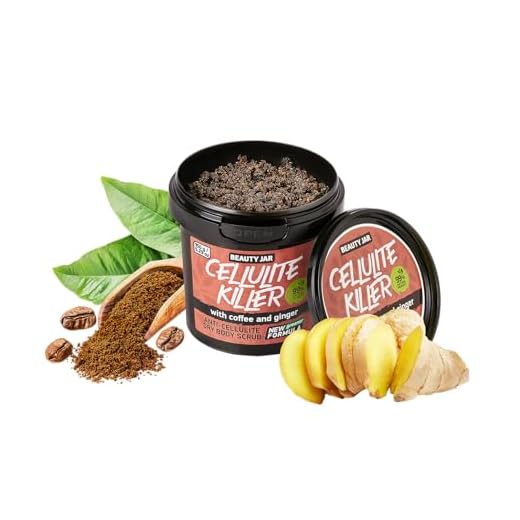 Beauty Jar CELLULITE KILLER Anti Cellulite Dry Body Scrub, Skin Exfoliant 29 Oz (150 g) - stimulates blood flow, detox, smoother skin - natural coffee, ginger powder