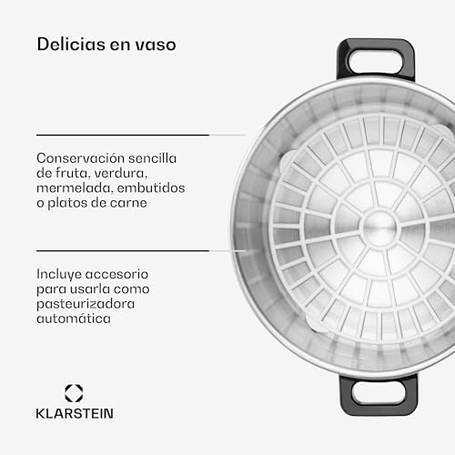 Miniatura 5 de Klarstein Biggie Eco - Olla Para Mermeladas Y Dispensador De Bebidas, 1000 W, 30-100 C, 9 Litros De Volumen, Grifo, Luces De Control, Incluye Rejilla