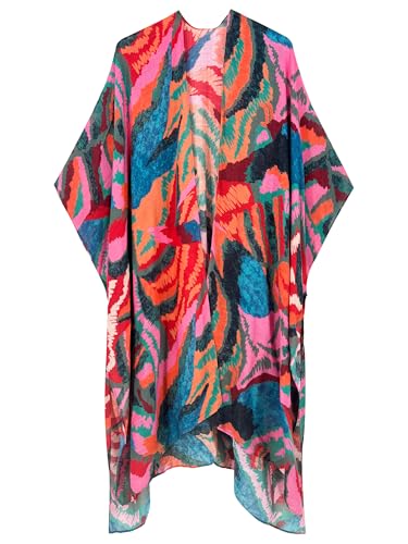 Image of Breezy Lane Women's Kimono Cardigan Summer Swimsuit Coverups Beach Cover Up with Floral Print for Vacation