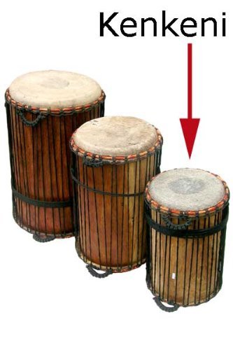 Kenkeni Dunun Bass Drum with stick - 10x20 African Cow Skin Dundun