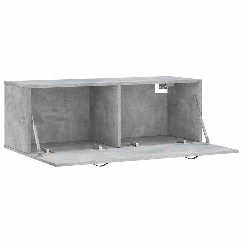 Armadio da parete per soggiorno, in legno, 100 x 36,5 x 35 cm, grigio cemento
