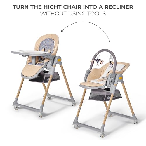 Image of Kinderkraft LASTREE Foldable Baby High Chair, Beige