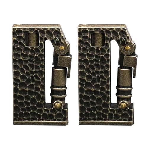 Zxwjddm (Paquete de Dos) Encendedor de Queroseno Antiguo, Encendido de pedernal con Brazo mecánico Antiguo, Reutilizable, Cuerpo de Metal con Superficie en Relieve, Adecuado for Acampar(Brass)