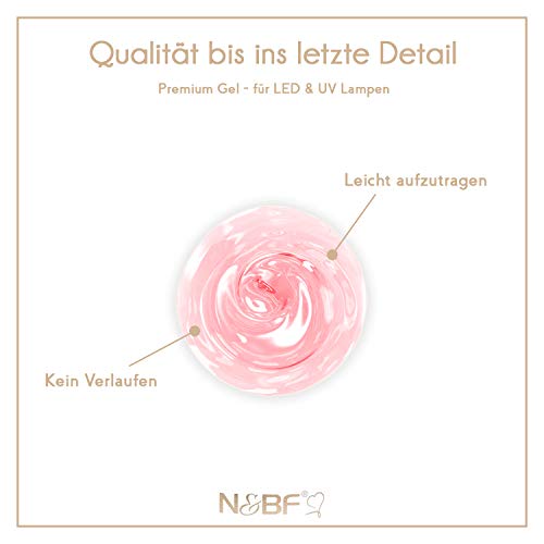 N&BF UV+LED 1-Phasen-Gel Comfort Line Rose | 15ml hochwertiges Profi 3-in1 Gel | Professionelles Allrounder Nagelgel für Grundierung, Aufbau und Versiegelung | Made in Germany – Bild 4