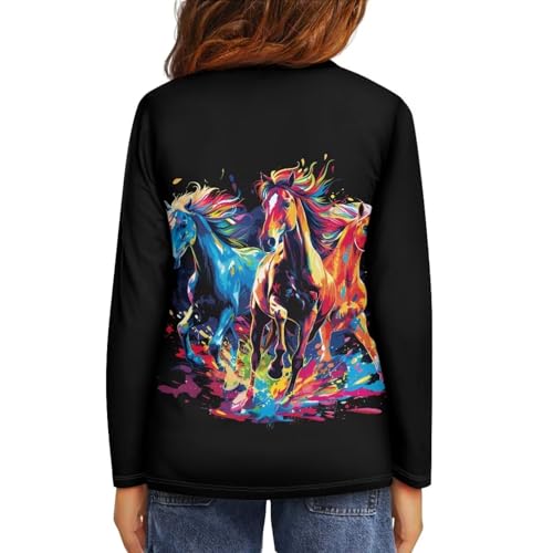 Girl's T Shirts Long Sleeve Soft Tee Kids Boys Crewneck Graphic Shirts Tops Fall Outfit Clothes for Youth Toddler4