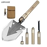 aiMaKE Super High Strength Military Folding Shovel with Carrying Pouch for...