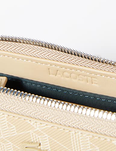 Lacoste Official Daily Lifestyle Seasonal Monogram Long Zip Wallet, Beige #TOP3
