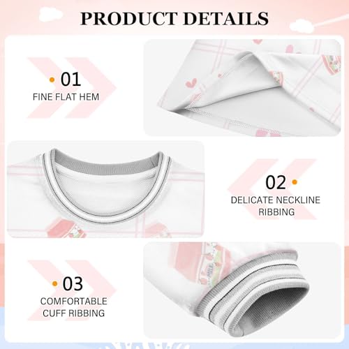 Strawberry Milk Girls Dresses Long Sleeve Sweatshirt Dress for Girls Winter Toddler Casual A Line Dresses Size 2-8T3