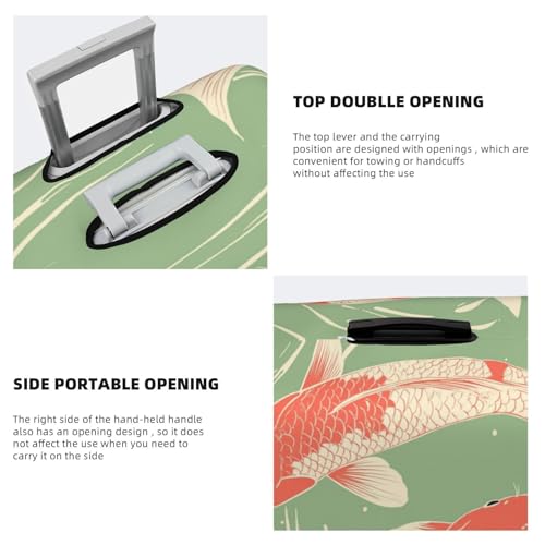 Vintage Two Fish Swimming In The Water Elastic Travel Luggage Covers Dustproof Scratch-Resistant Suitcase Protector Fit 22-24 Inch3