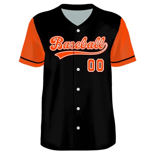 Black/Crimson Camisa de Béisbol Abotonada para Hombre | Personalizada con Nombre y Número miniatura 3