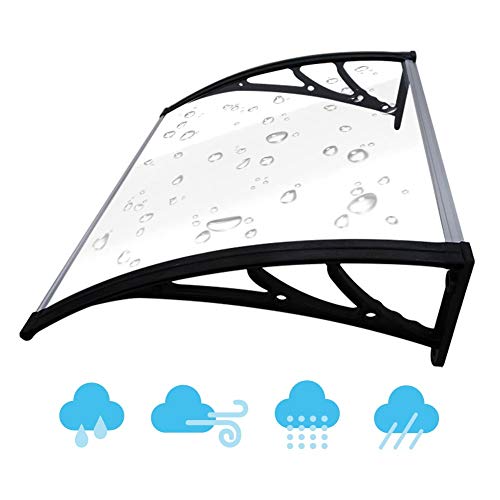 QIANDA Vordach Haustür Überdachung, UV-Schutz Türüberdachung Klar Polycarbonat Blatt Regenbeständig Anti-Schnee Kein Geräusch Design, Zum Eingangsbereich (Size : 120cm x 60cm) Cover