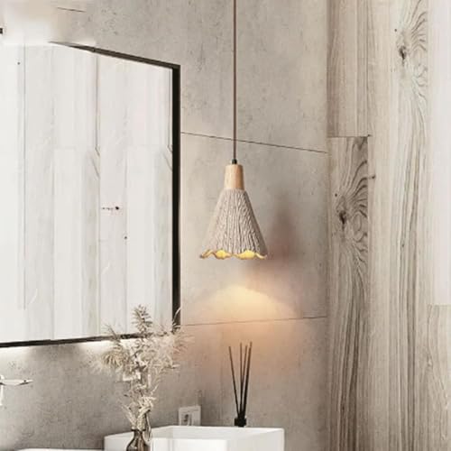 Lustre suspension gris en ciment Featherball E27 pour salon