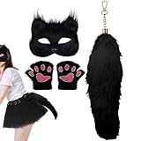 GkgWuxf Disfraz de animal – Juego de máscara de Halloween | Divertido accesorio de cosplay lindos guantes decorativos de pata para niños y niñas, juego de rol de Halloween