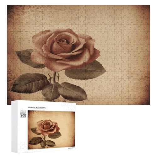 Rompecabezas de madera de rosas vintage: un puzzle artesanal de 300 piezas