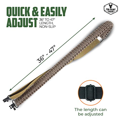 Ten Point Gear Gun Sling Paracord 550 Adjustable W/Swivels (Multiple Color Options) (Coyote Brown) #TOP2