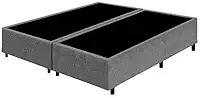 Cama Box Casal Bipartido Cinza Suede 40x138x188 - F A Elegante