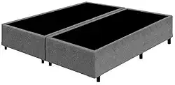 Cama Box Casal Bipartido Cinza Suede 40x138x188 - F A Elegante