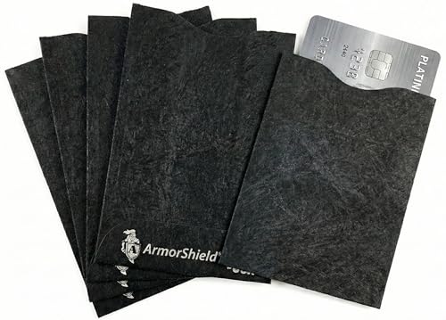 ArmorShield RFID Blocking Sleeves for Credit Cards 5-Pack Gray USA Made