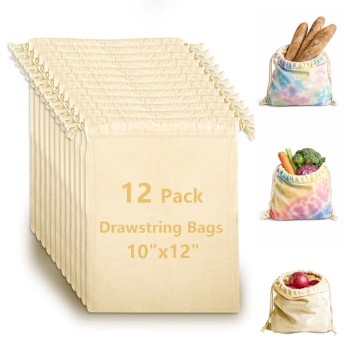 10 Best Muslin Produce Bags That Keep Your Groceries Fresh and Green 4 OKBA 12 Pack Cotton Muslin Drawstring Bags