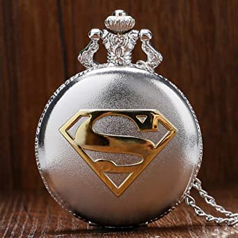 ZJJZ Heren zakhorloge, retro superman zakhorloge mannen jongen - Afbeelding 3
