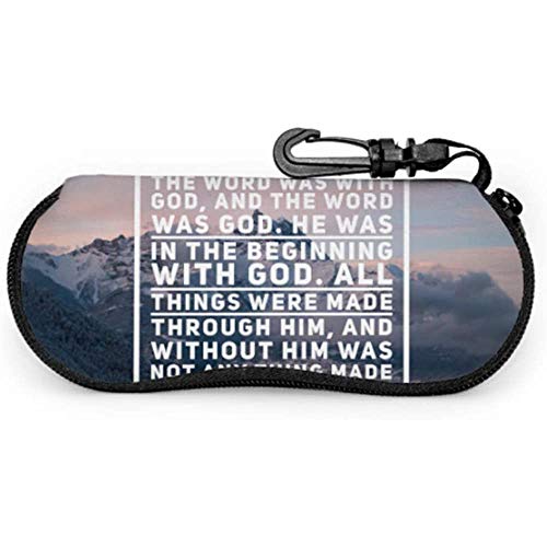 Mei-shop Versículo cristiano en el libro de la Biblia de John Mountain Funda de gafas de sol barata Funda de gafas de sol Funda con cremallera...
