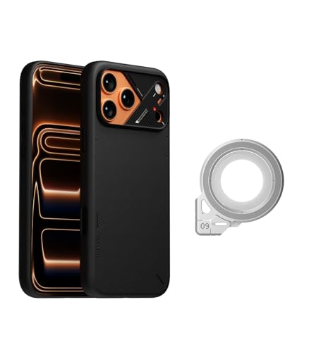 Aulumu A17 iPhone 17 Pro Max ���B�[�K�����U�[�P�[�X(�u���b�N) + G09 �X�}�z�����O Magsafe (�V���o�[) - MagSafe�Ή� �P�[�X�ƃ����O�֗̕��ȃo���h��