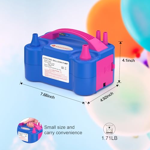 Image of IDAODAN Electric Balloon Pump, Portable Electric Balloon Blower Machine Inflator Air Pump for Party Decorations